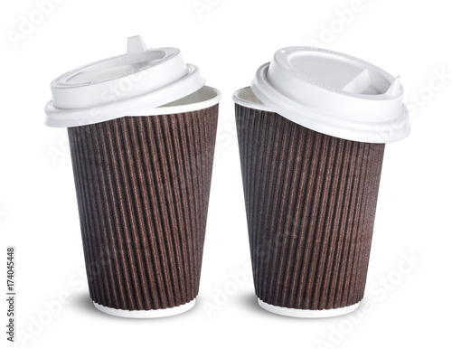 Wallpaper Mural Paper coffee cup with open lid isolated on white background Torontodigital.ca