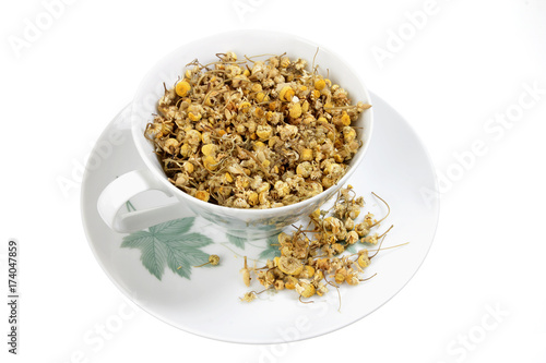 Dried Chamomile Tea in Cup