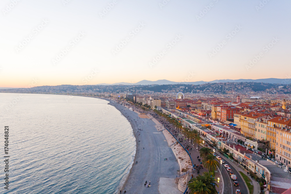 Nice beach day view, France