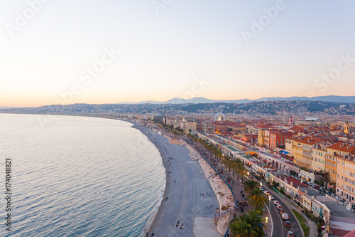 Nice beach day view, France © elleonzebon