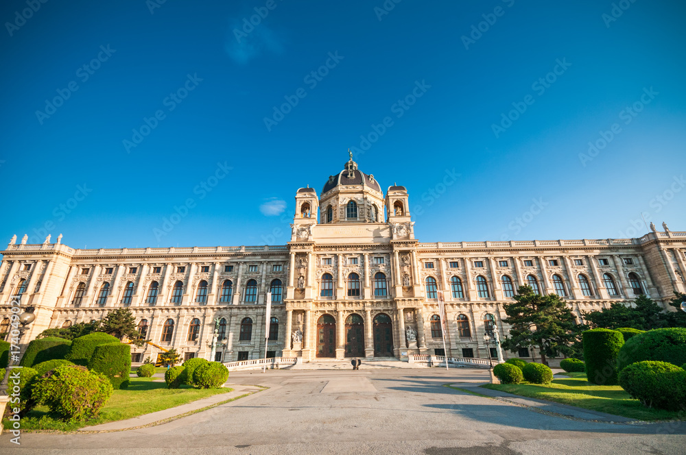 Natural History Museum and park in Vienna, Austria