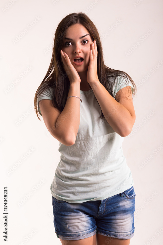 Portrait of a girl in a white T-shirt Portrait of a girl in a white T-shirt