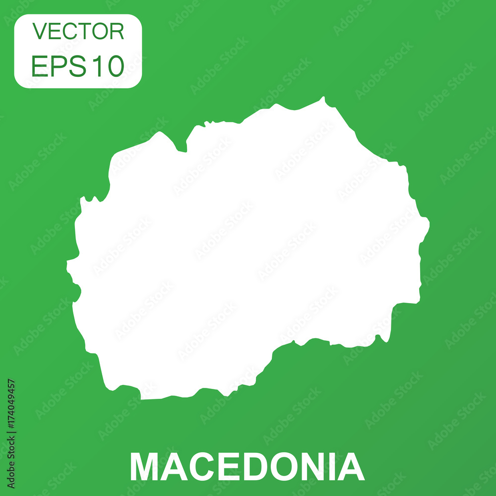 Macedonia map icon. Business concept Macedonia pictogram. Vector illustration on green background.