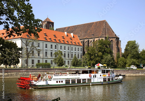 Embankment of oder river in Wroclaw. Poland