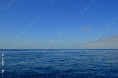 panorama of the seascape against the background of a blue clear sky © Alisa