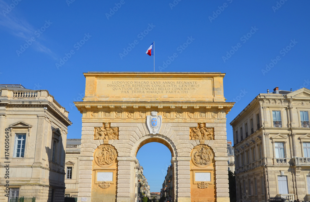 Triumphal arch in Montpellier city