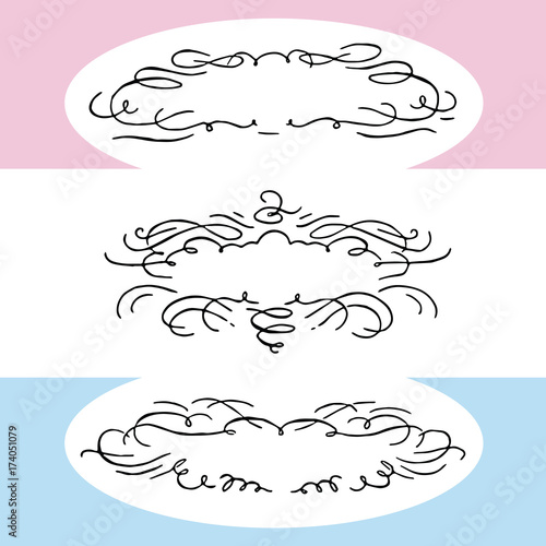 Fancy scrolling embellishment frame set, old fashioned