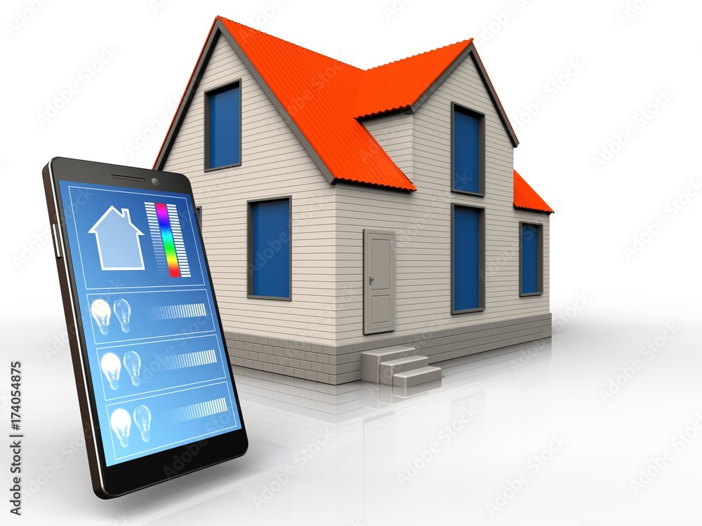 3d phone application over white 3d phone application over white