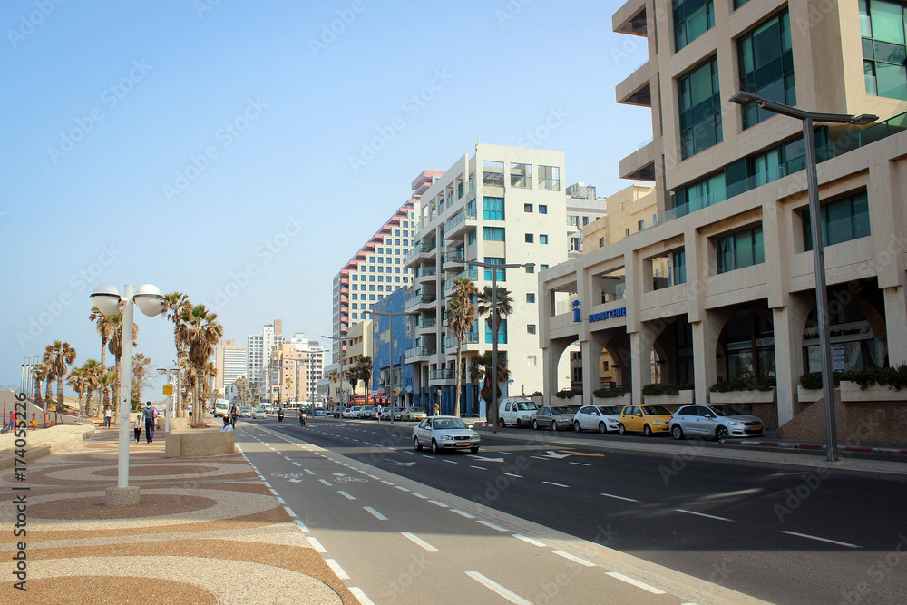 Downtown of Tel Aviv view from beach, Israel