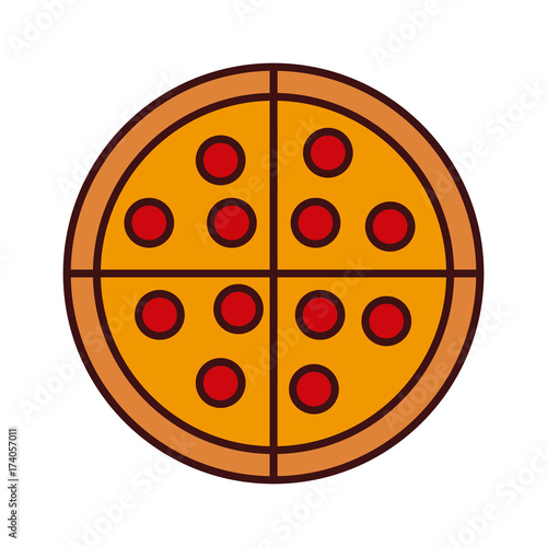 Big pizza food icon vector illustration graphic design