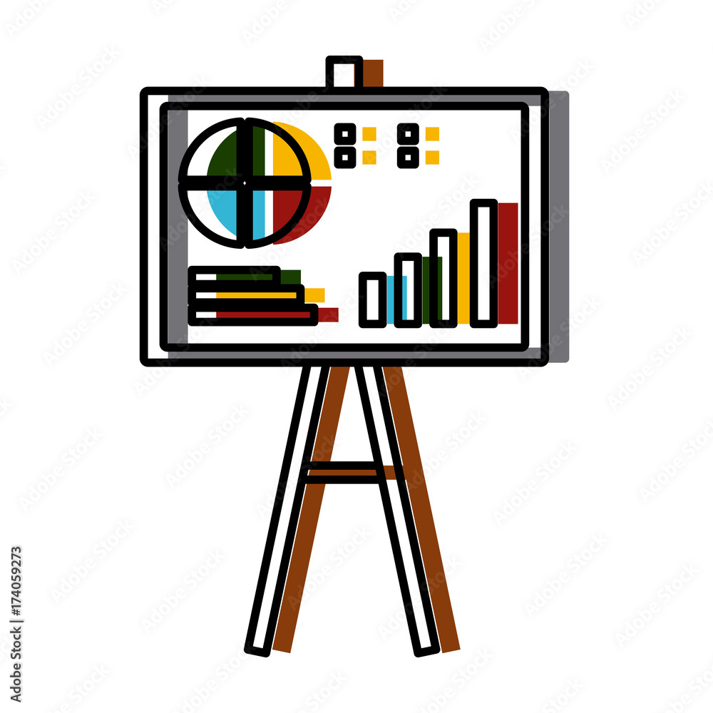 Obraz premium Business Stats graphics slide icon vector illustration graphic design