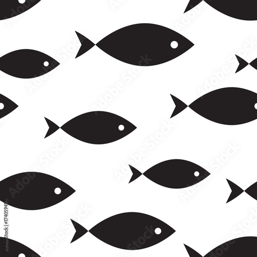 marine seamless pattern, fish