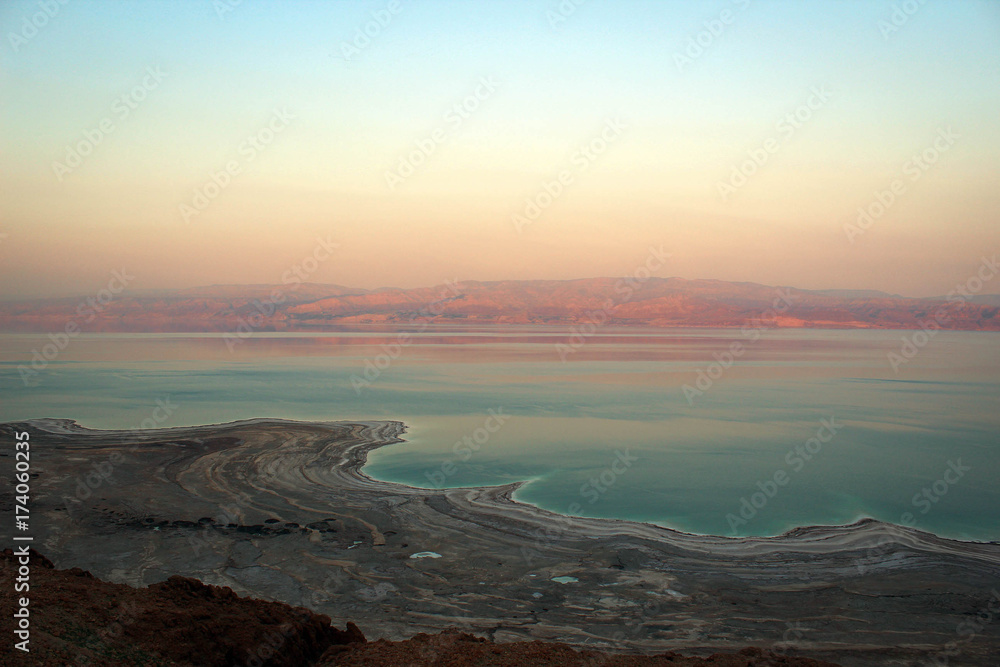 Dead Sea view by sunset, Israel