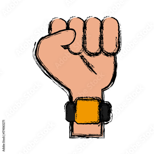 Hand clenched symbol isolated icon vector illustration graphic design