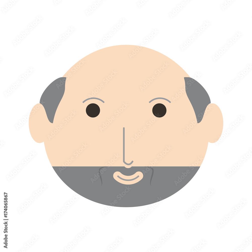 Obraz premium colored old man head over white background vector illustration