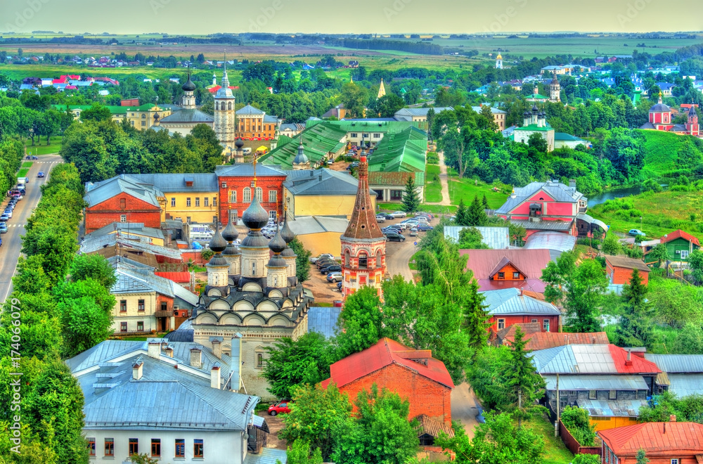 Aerial view of Suzdal, a UNESCO world heritage site in Russia