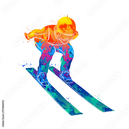 Jumping skier sport