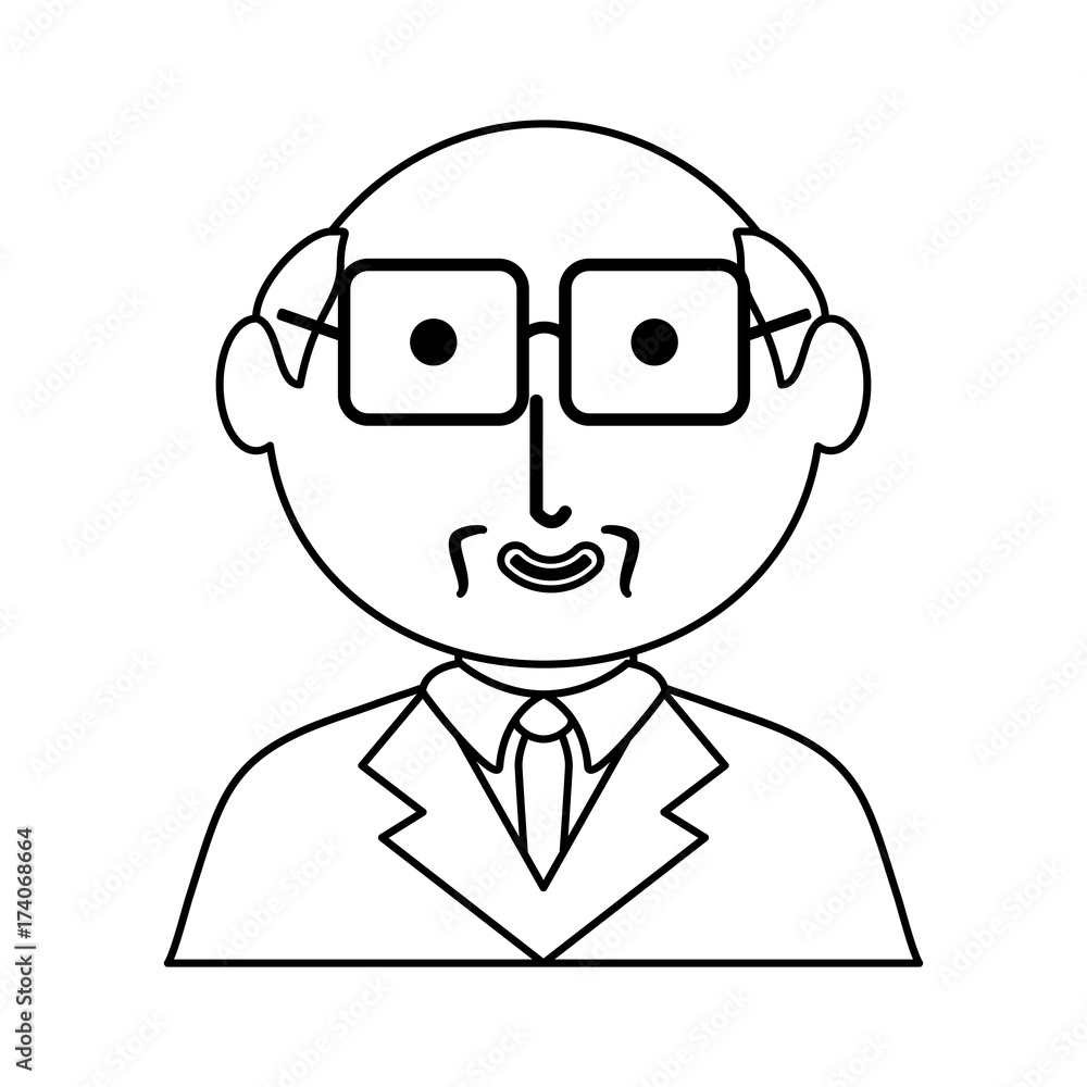 Fototapeta premium old man avatar vector illustration