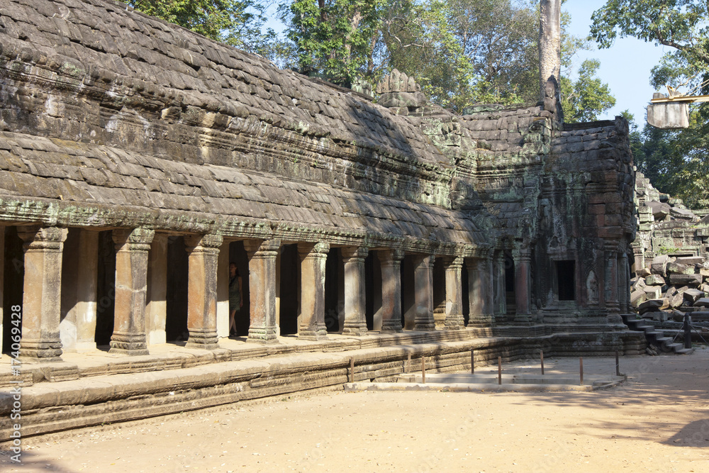 Fototapeta premium ruins of temple in Angkor Wat (Siem Reap, Cambodia),12th century,..