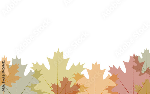 Border transparent autumn leaves, vector