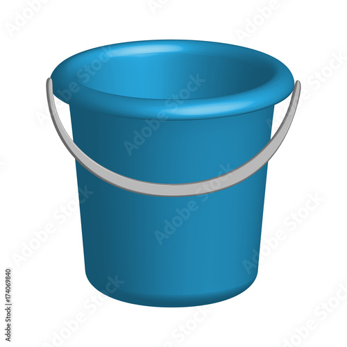 Object plastic bucket in 3D, vector