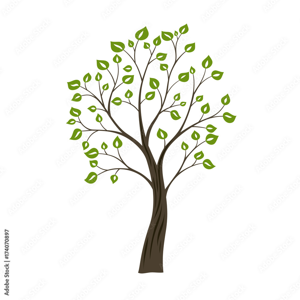 Decorative simple tree. Green nature logo concept Decorative simple tree. Green nature logo concept