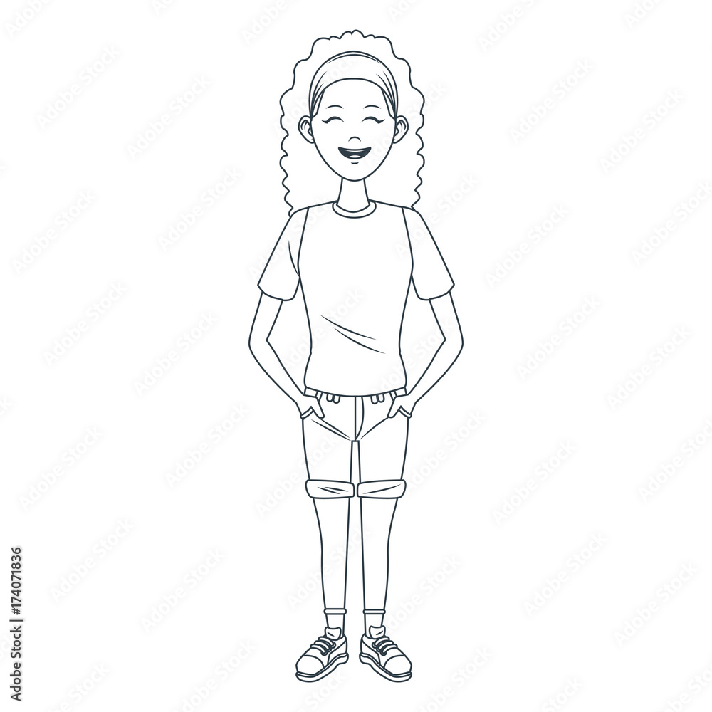 Young woman cartoon icon vector illustration graphic design Young woman cartoon icon vector illustration graphic design