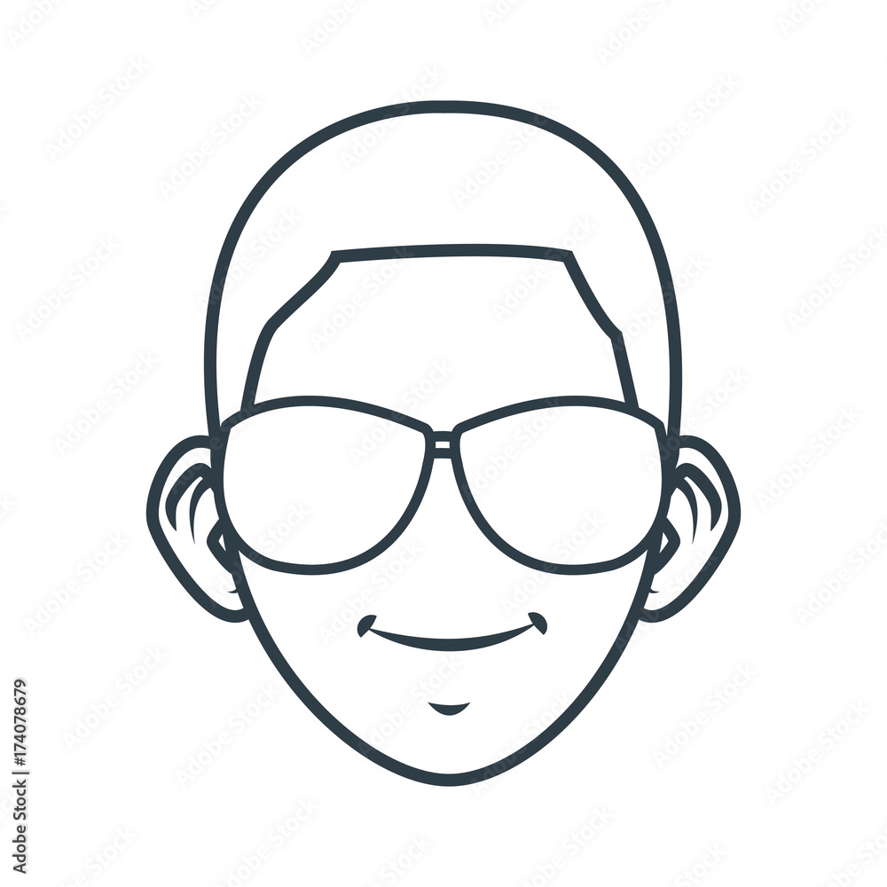 Young man with sunglasses cartoon icon vector illustration graphic design Young man with sunglasses cartoon icon vector illustration graphic design