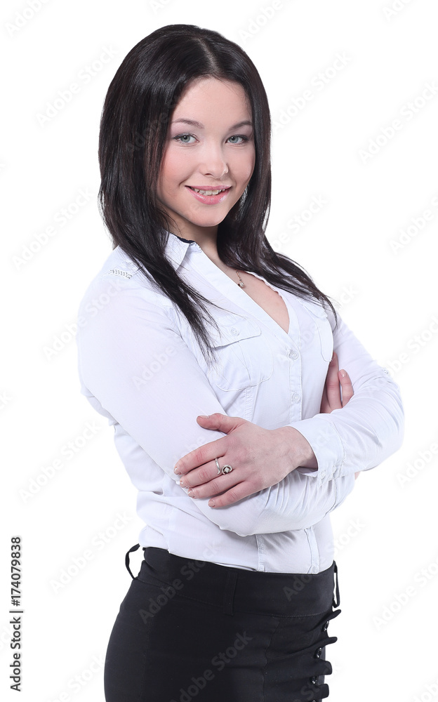 Smiling business woman, Isolated on white background. Smiling business woman, Isolated on white background.