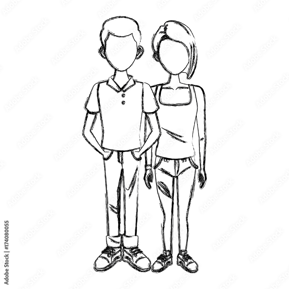 Young couple cartoon icon vector illustration graphic design Young couple cartoon icon vector illustration graphic design