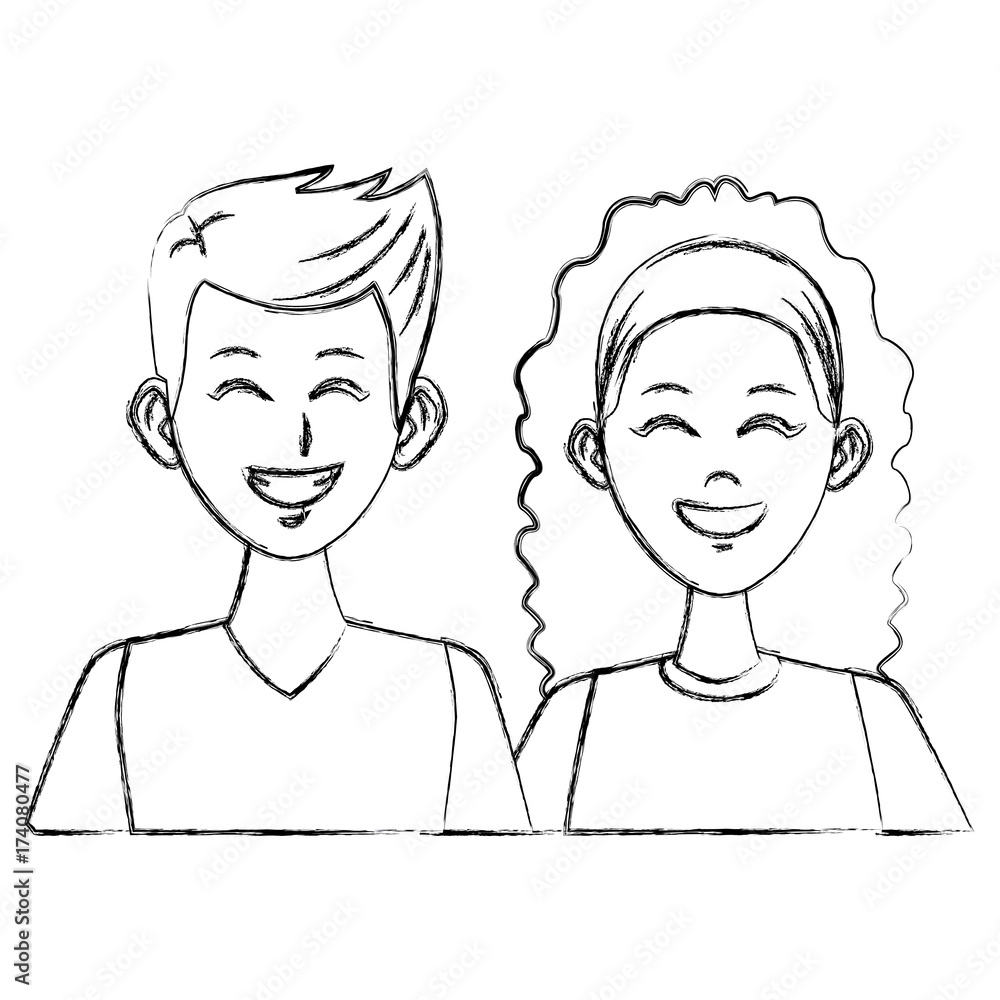 Young couple cartoon icon vector illustration graphic design Young couple cartoon icon vector illustration graphic design