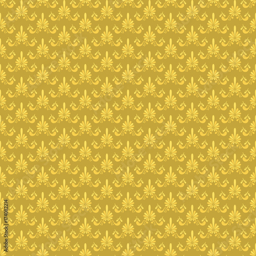 Vector damask vintage seamless pattern background.