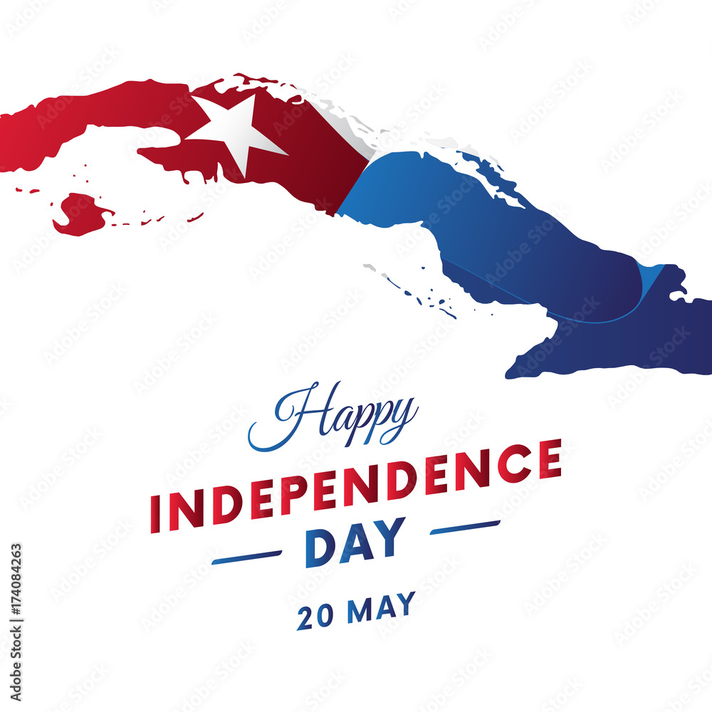 Vecteur Stock Cuba Independence day. Cuba map. Vector illustration. | Adobe  Stock