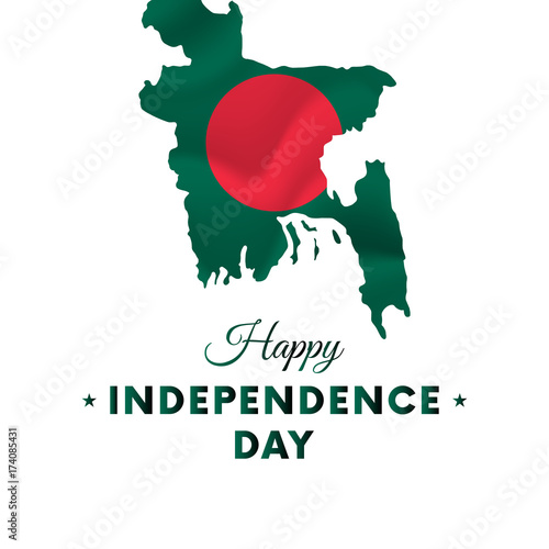 Bangladesh Independence day. Bangladesh map. Vector illustration.