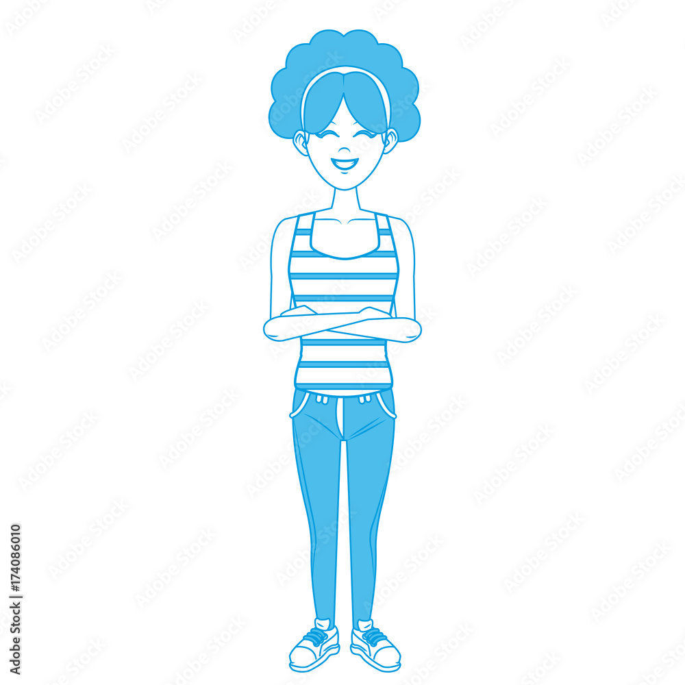 Young woman cartoon icon vector illustration graphic design