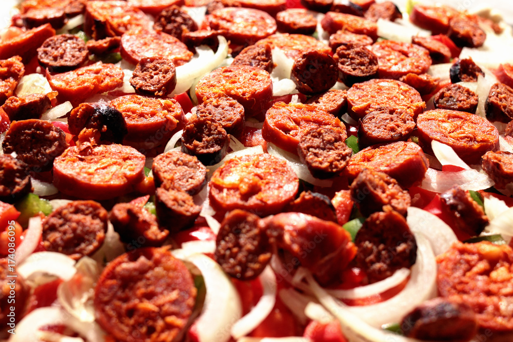 Pizza merguez chorizo Pizza merguez chorizo
