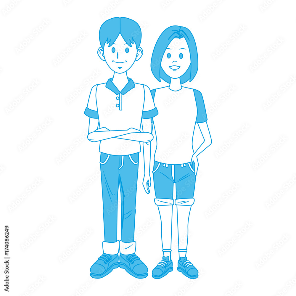 Young couple cartoon icon vector illustration graphic design Young couple cartoon icon vector illustration graphic design