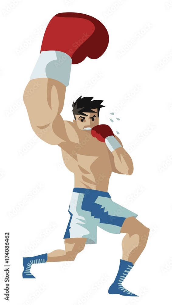boxer performing an uppercut punch boxer performing an uppercut punch