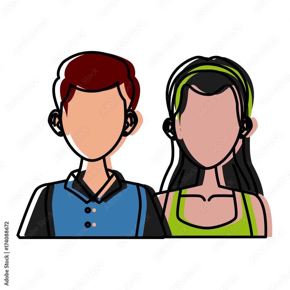 Young couple cartoon icon vector illustration graphic design Young couple cartoon icon vector illustration graphic design