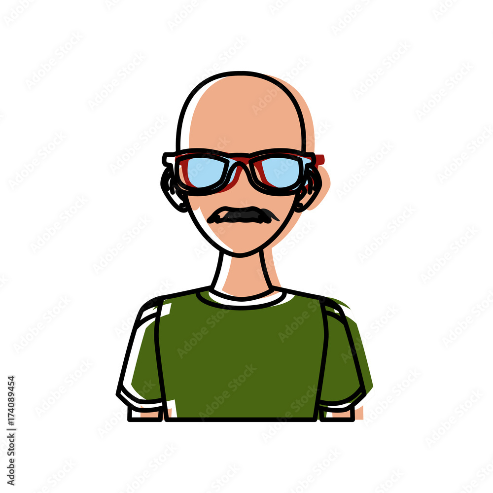Young man with sunglasses cartoon icon vector illustration graphic design Young man with sunglasses cartoon icon vector illustration graphic design