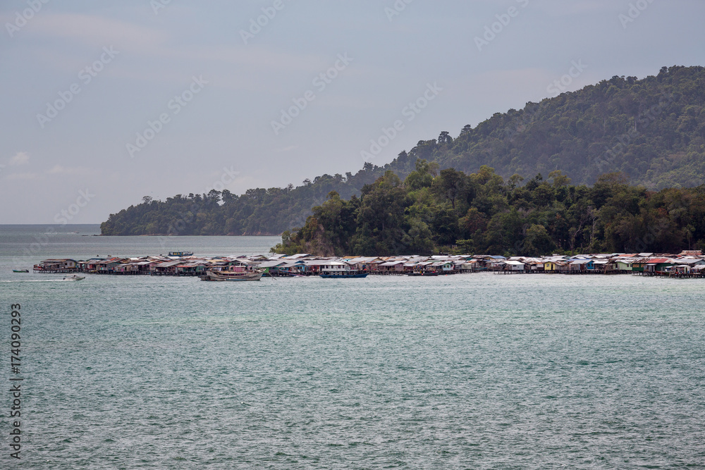 The coastline of Kota Kinabalu in Malaysia