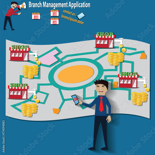 Business concept, make money with franchise store – Vector