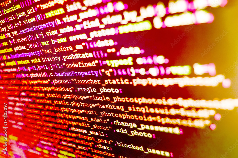 Computer program preview. Digital technology on display. Programmer ...