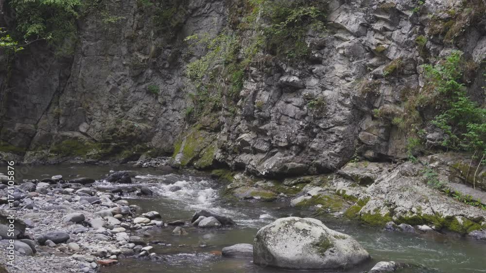 the mountain river flows rapidly the mountain river flows rapidly