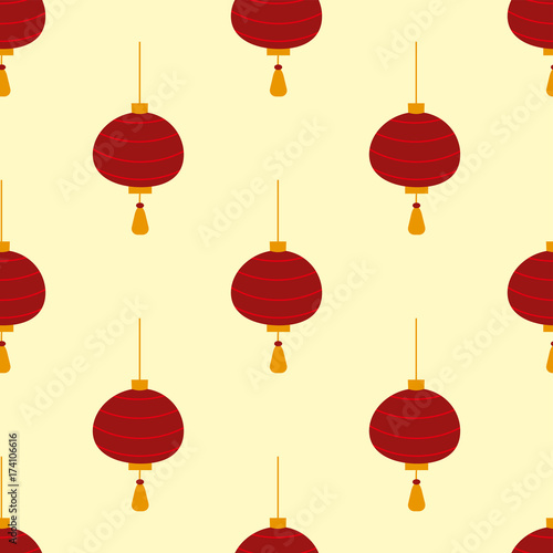 Chinese lantern vector seamless pattern background paper holiday celebrate graphic celebration.