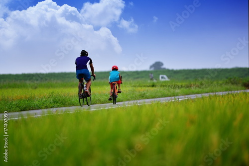 cycling with parent and child