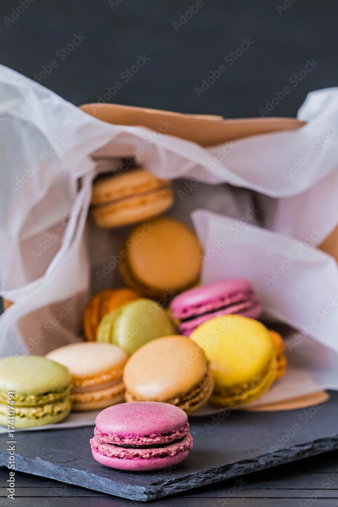 Fotografie Colorful french macaroons