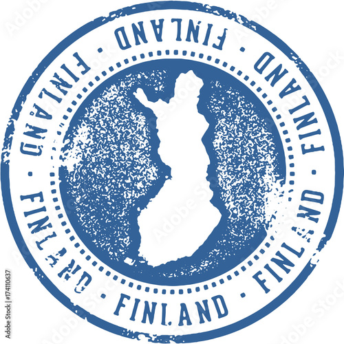 Vintage Finland Europe Travel Stamp