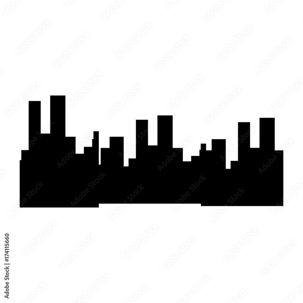silhouette of city buildings icon
