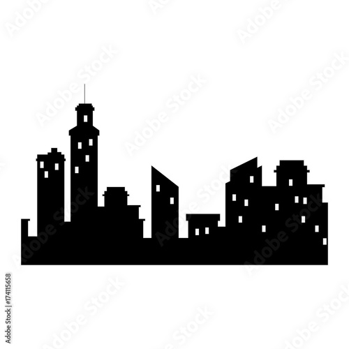 Wallpaper Mural silhouette of city buildings icon Torontodigital.ca